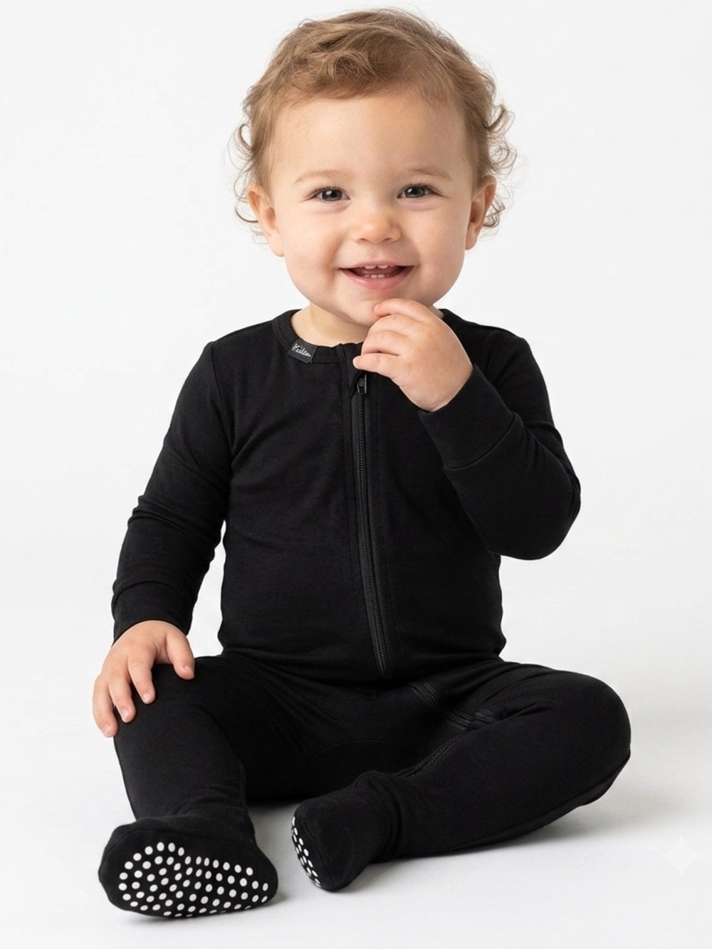 Kickee Pants Baby Pajama One Piece Onesie Solid Black 12-18 Months